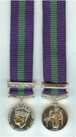 General Service Medal GV1 With clasp